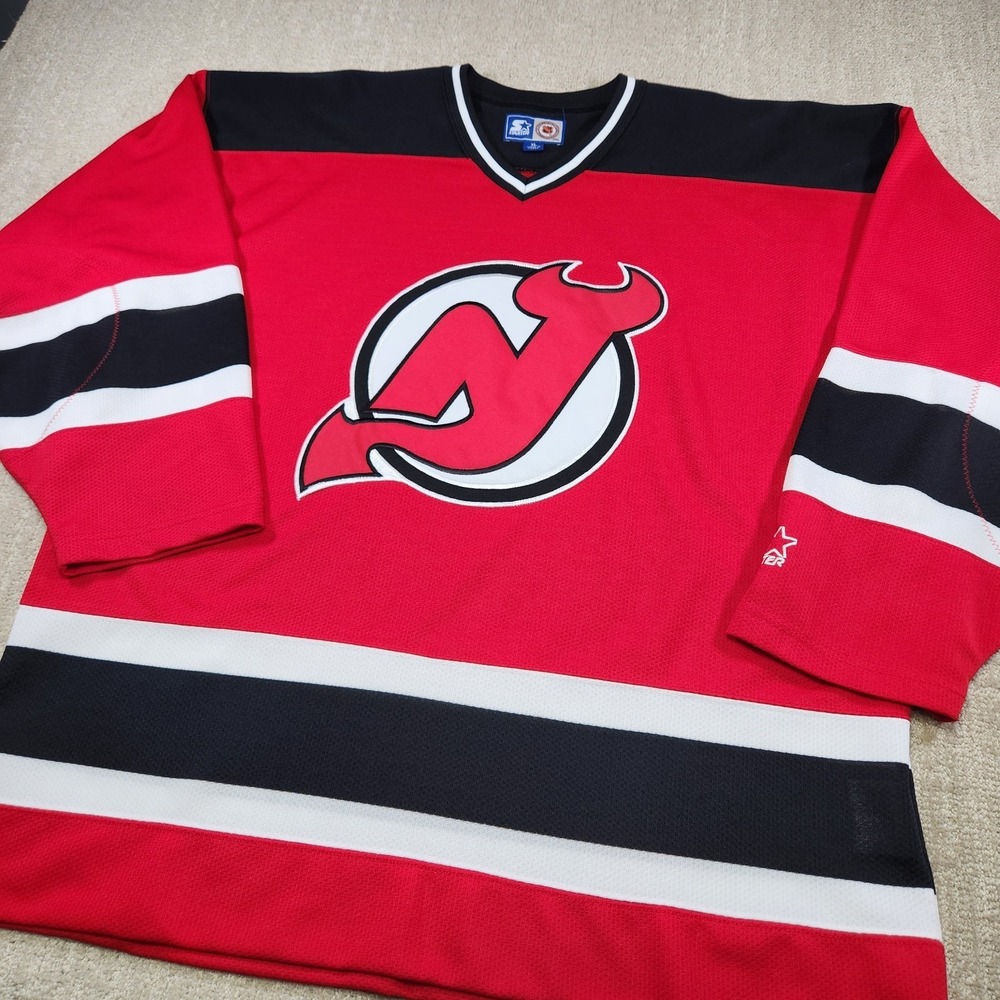 Vintage New Jersey Devils Jersey Men XL Starter Alternate Red 90s NHL Hockey